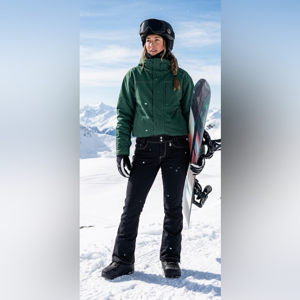 Volcom Battle Stretch Skinny Black Snow Pants 15K Waterproof Women’s Medium